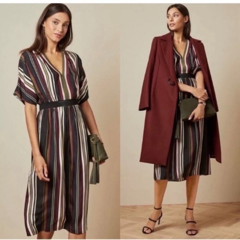 Ted Baker Dress Safiiya Striped Midi V Neck